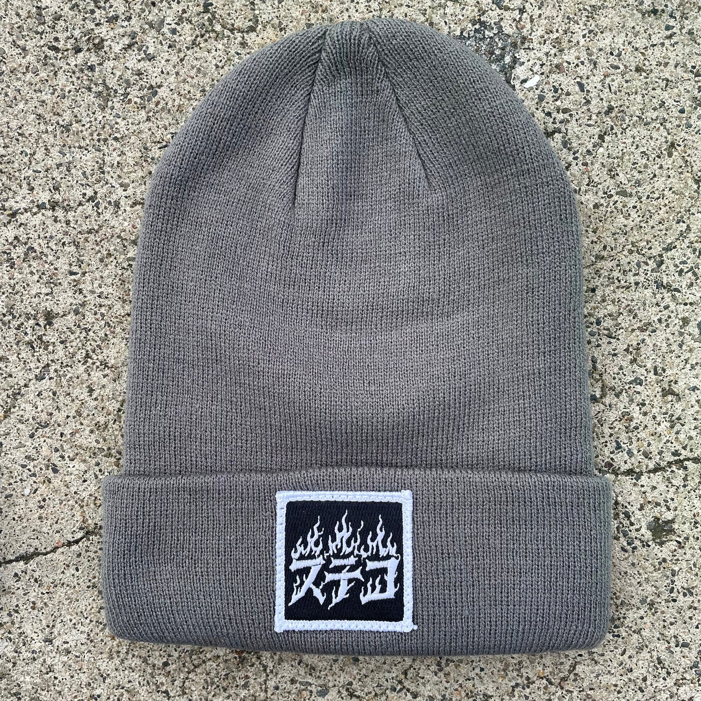 Patches Knit Beanie - Grey