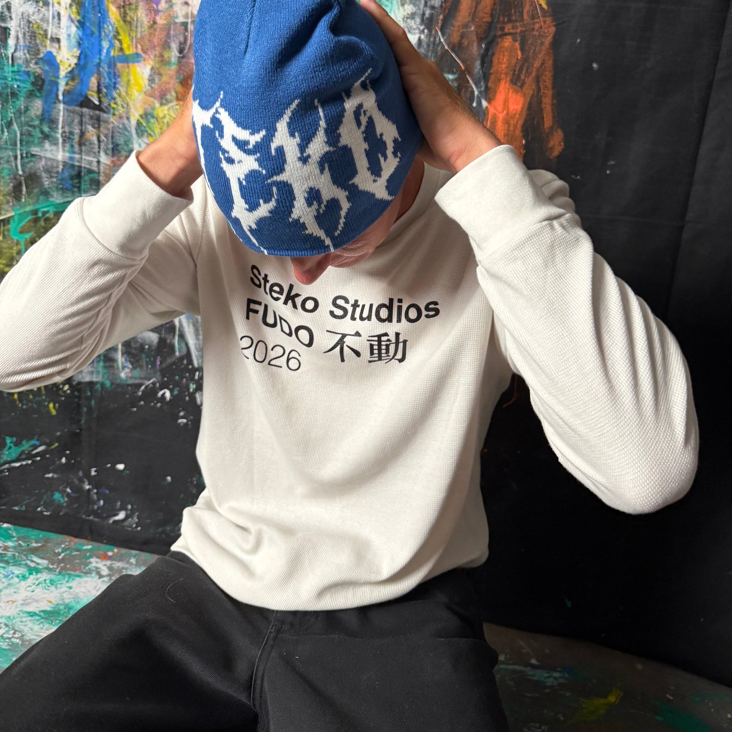 CRIME BEANIE - BLUE