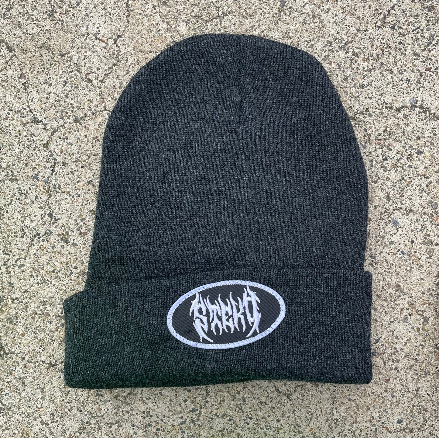Patches Knit Beanie - Black Death Metal