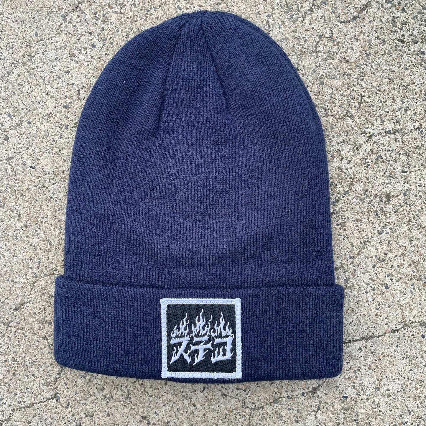 Patches Knit Beanie - Navy