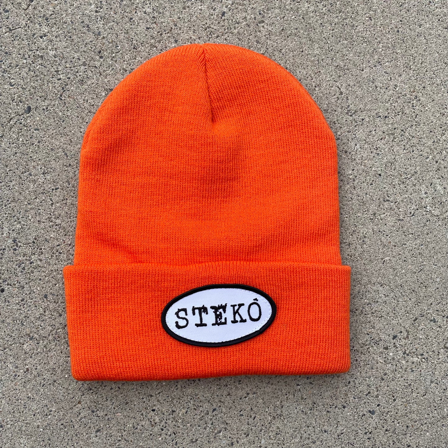 Patches Knit Beanie - Orange